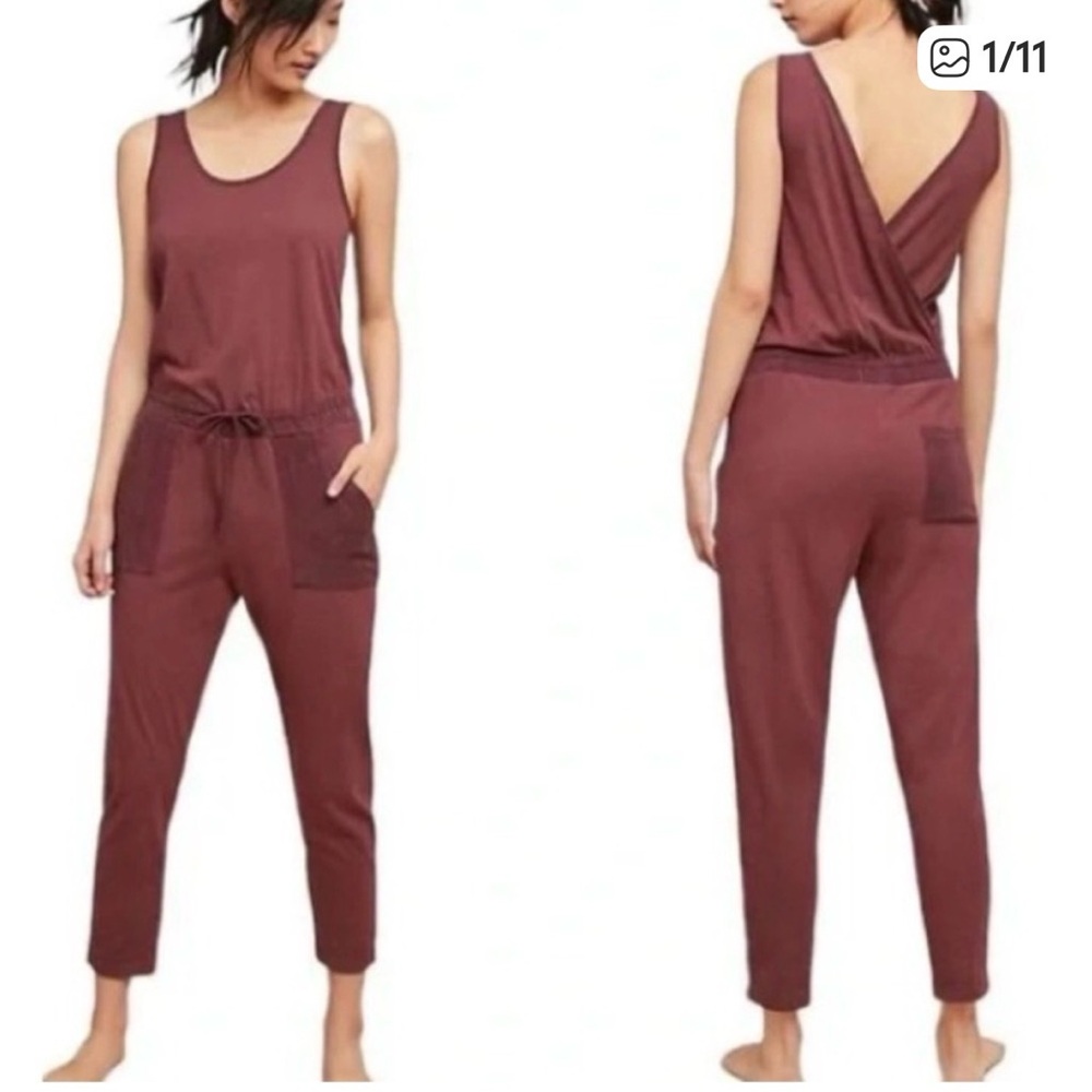 T.La from Anthropologie Jumpsuit - Burgundy